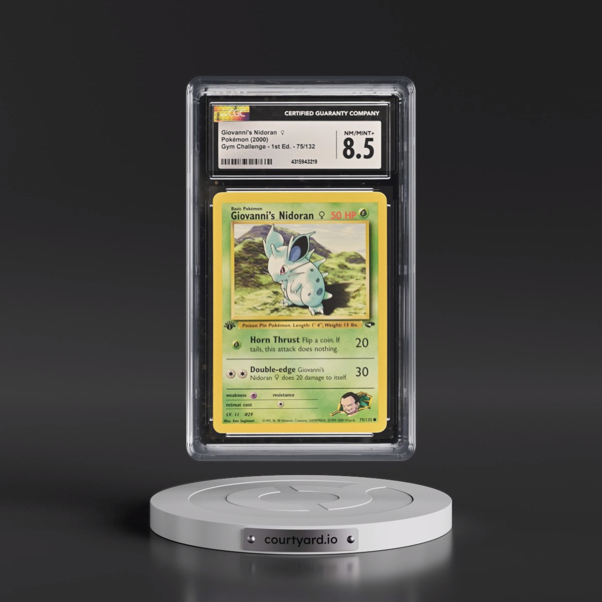2000 Gym Challenge #75/132 Giovanni's Nidoran â?? - 1st Edition 1st Edition (CGC 8.5 NM-MT+)