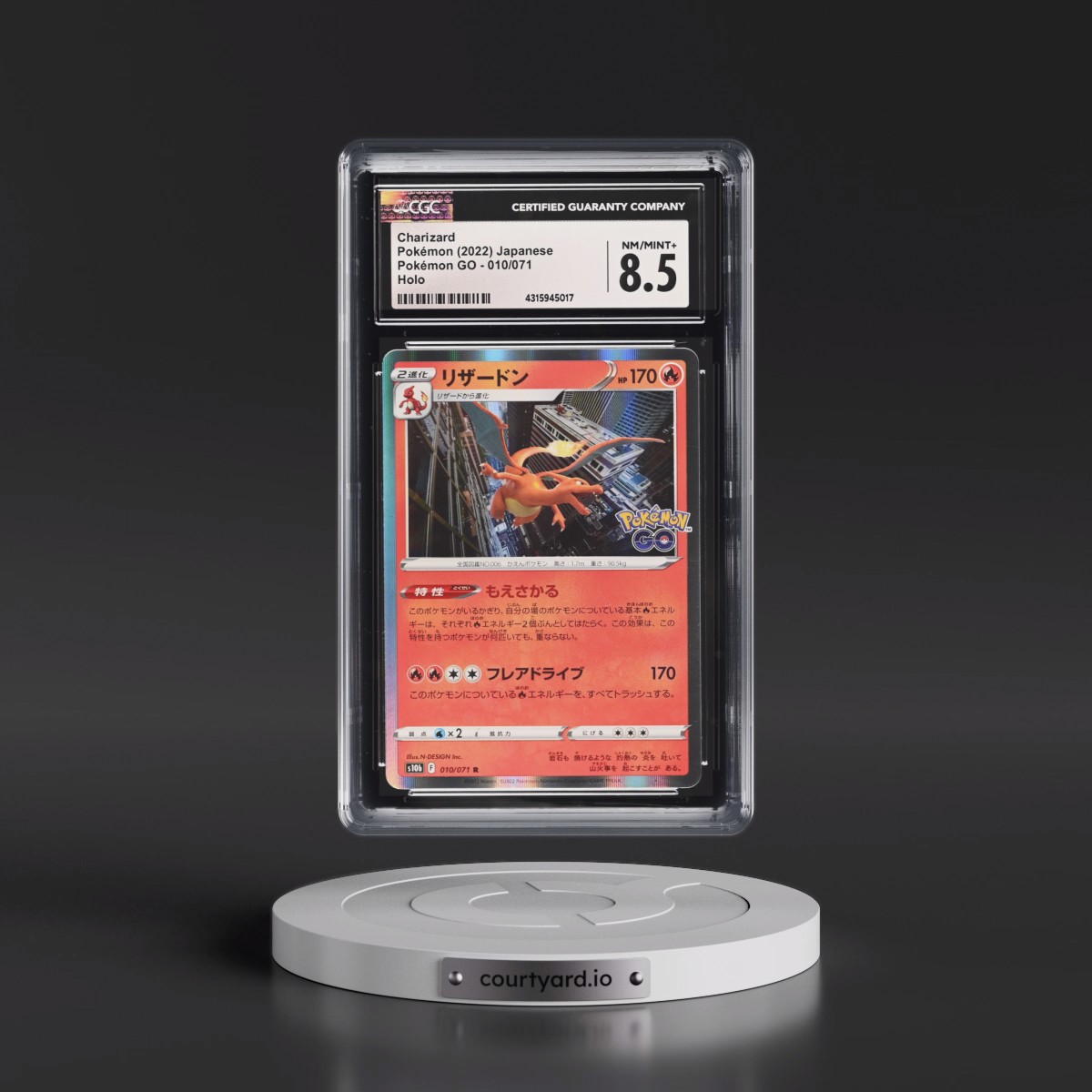 2022 Pokémon GO #010/071 Charizard - Holo (CGC 8.5 NM-MT+)
