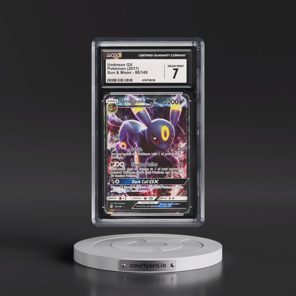 2017 Sun & Moon #80/149 Umbreon GX - Holo (CGC 7 NM)