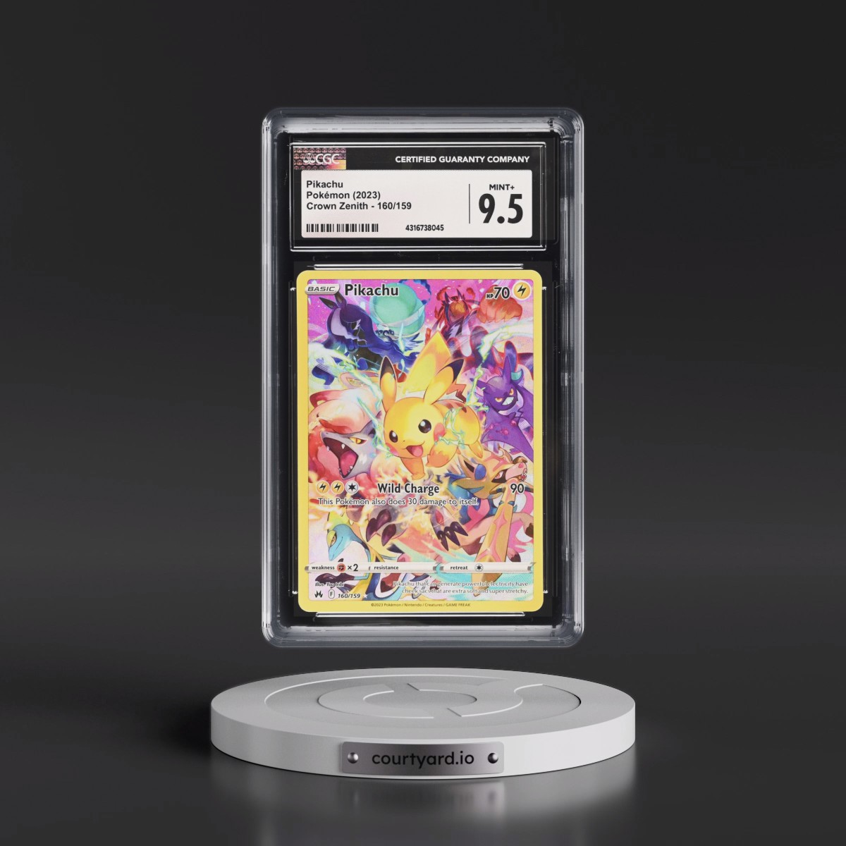 2023 Crown Zenith #160/159 Pikachu - Secret Rare Holo (CGC 9.5 MINT+)