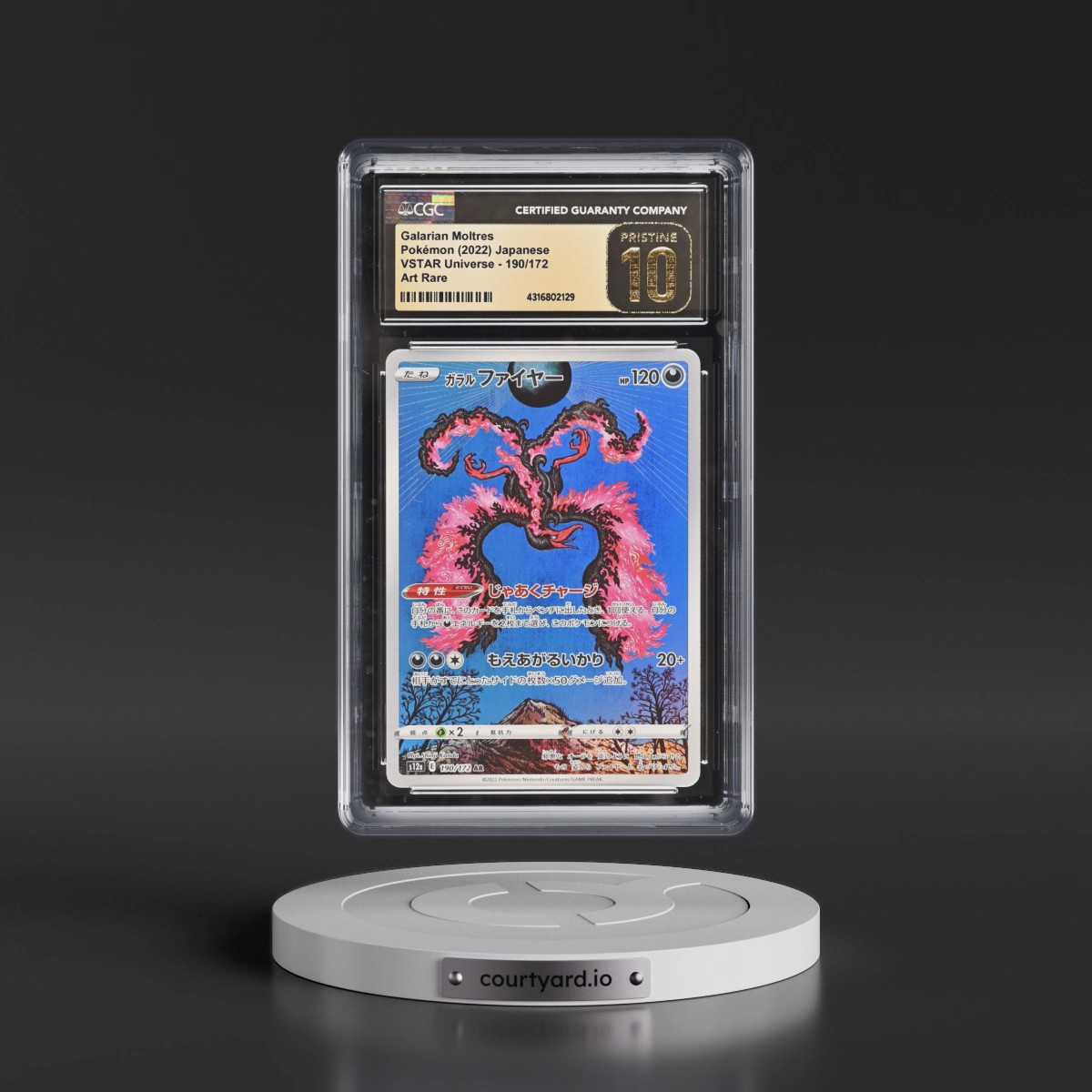 2022 VSTAR Universe #190/172 Galarian Moltres - Art Rare Holo (CGC 10 PRISTINE)