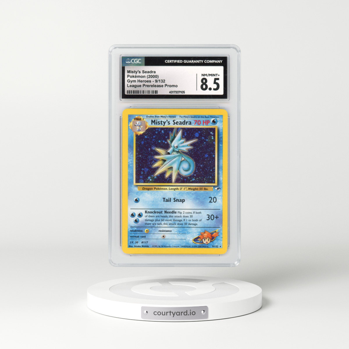 2000 Gym Heroes #9 Misty's Seadra - League Prerelease Promo (CGC 8.5 NM-MT+)