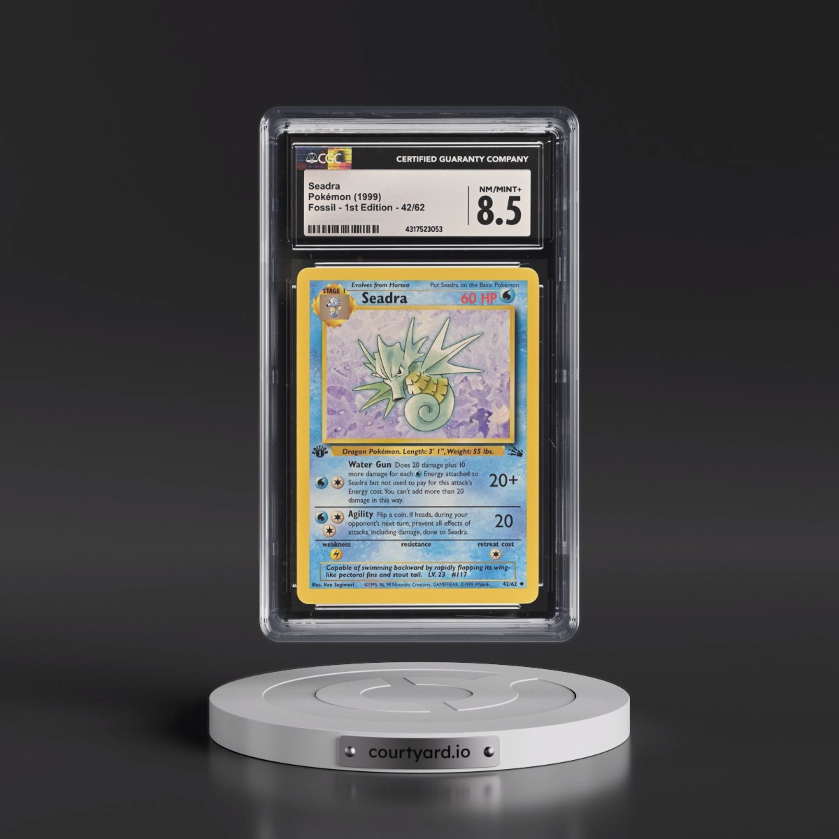 1999 Fossil #42/62 Seadra - 1st Edition 1st Edition (CGC 8.5 NM-MT+)