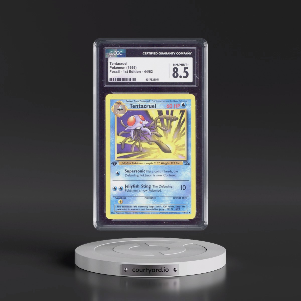 1999 Fossil #44/62 Tentacruel - 1st Edition 1st Edition (CGC 8.5 NM-MT+)