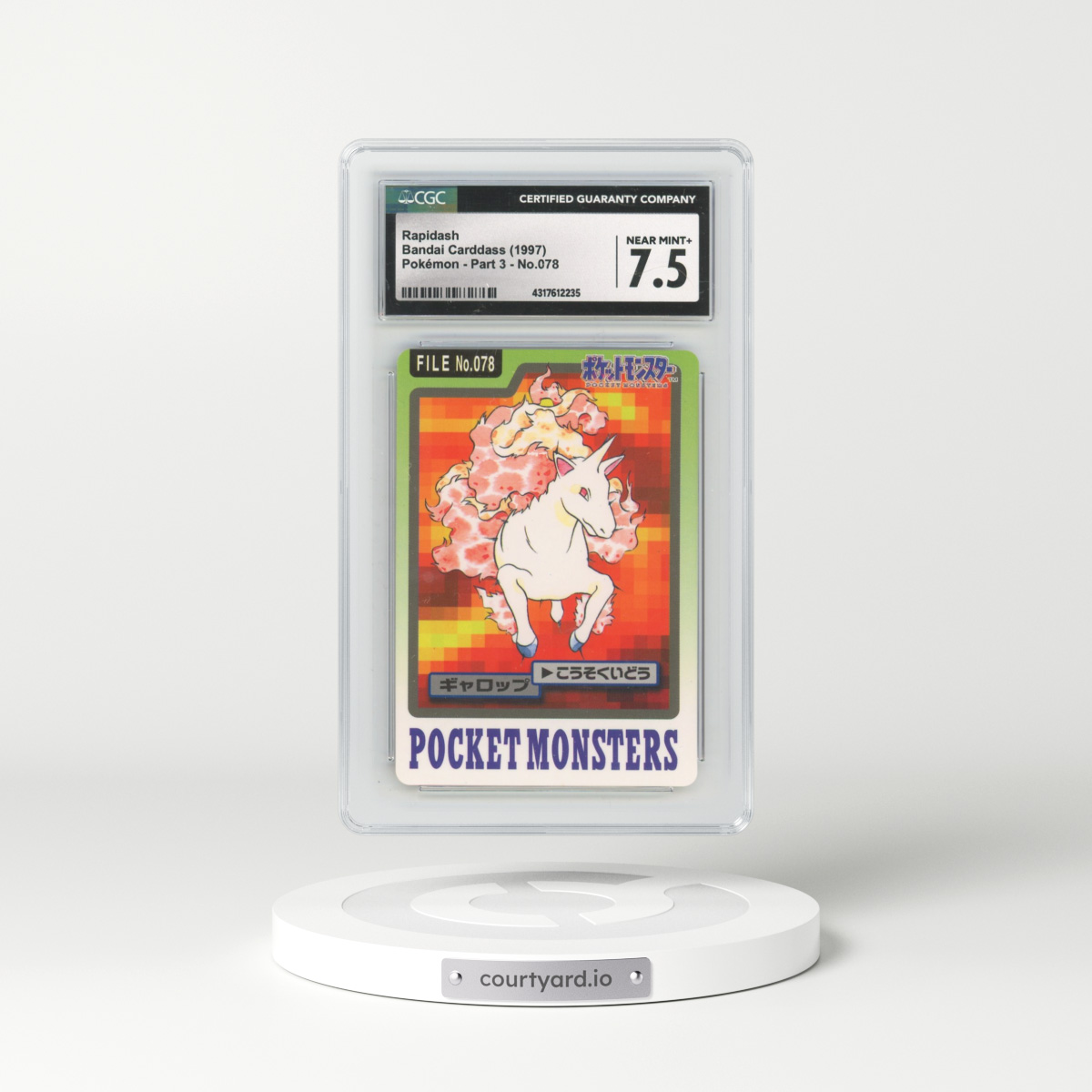 1997 (Pocket Monsters on Bottom) Part 3 #078 Rapidash (CGC 7.5 NM+)