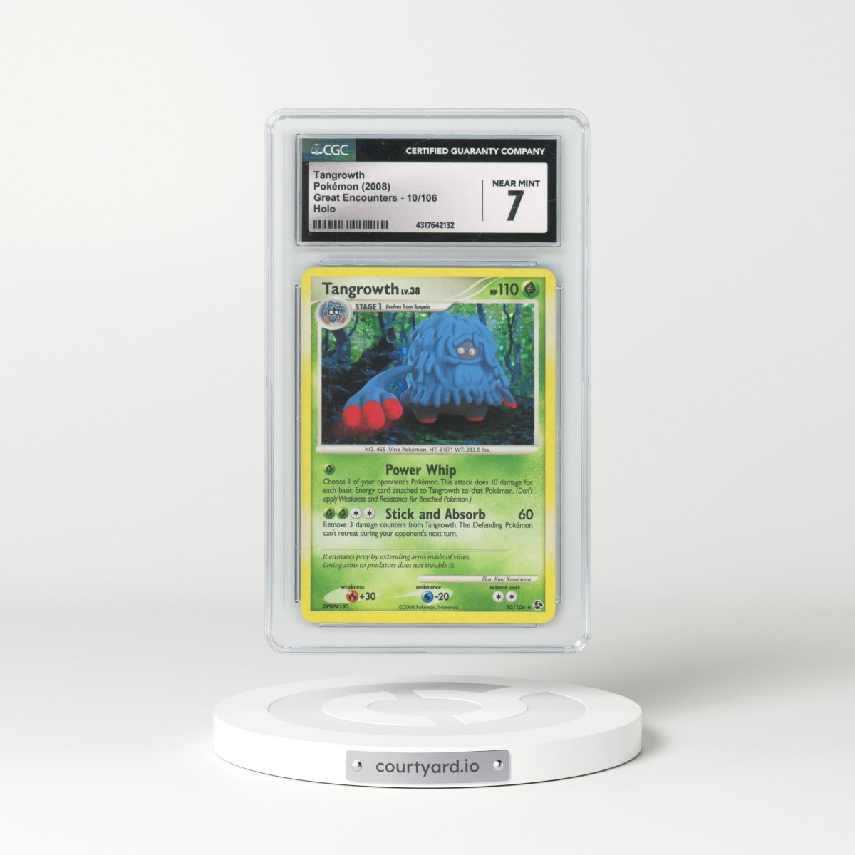 2008 Great Encounters #10/106 Tangrowth - Holo (CGC 7 NM)