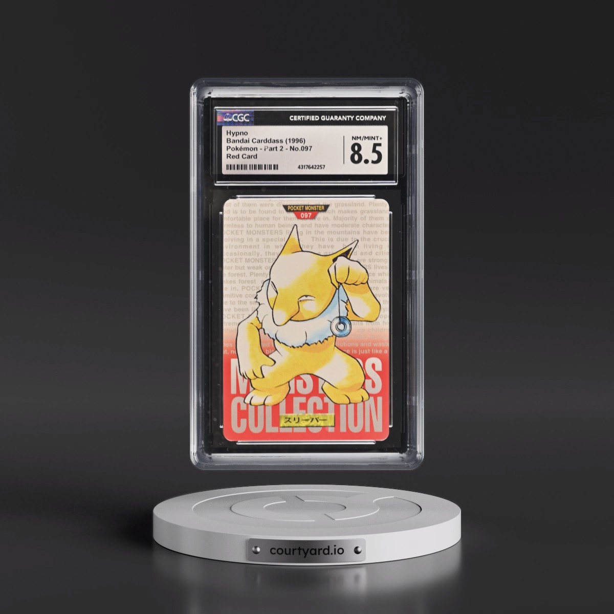 1996 (Monsters Collection) Part 2 #097 Hypno - Red Card (CGC 8.5 NM-MT+)