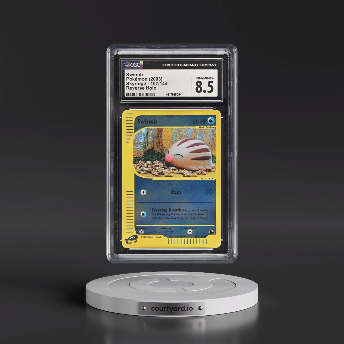 2003 Skyridge #107/144 Swinub - Reverse Holo (CGC 8.5 NM-MT+)