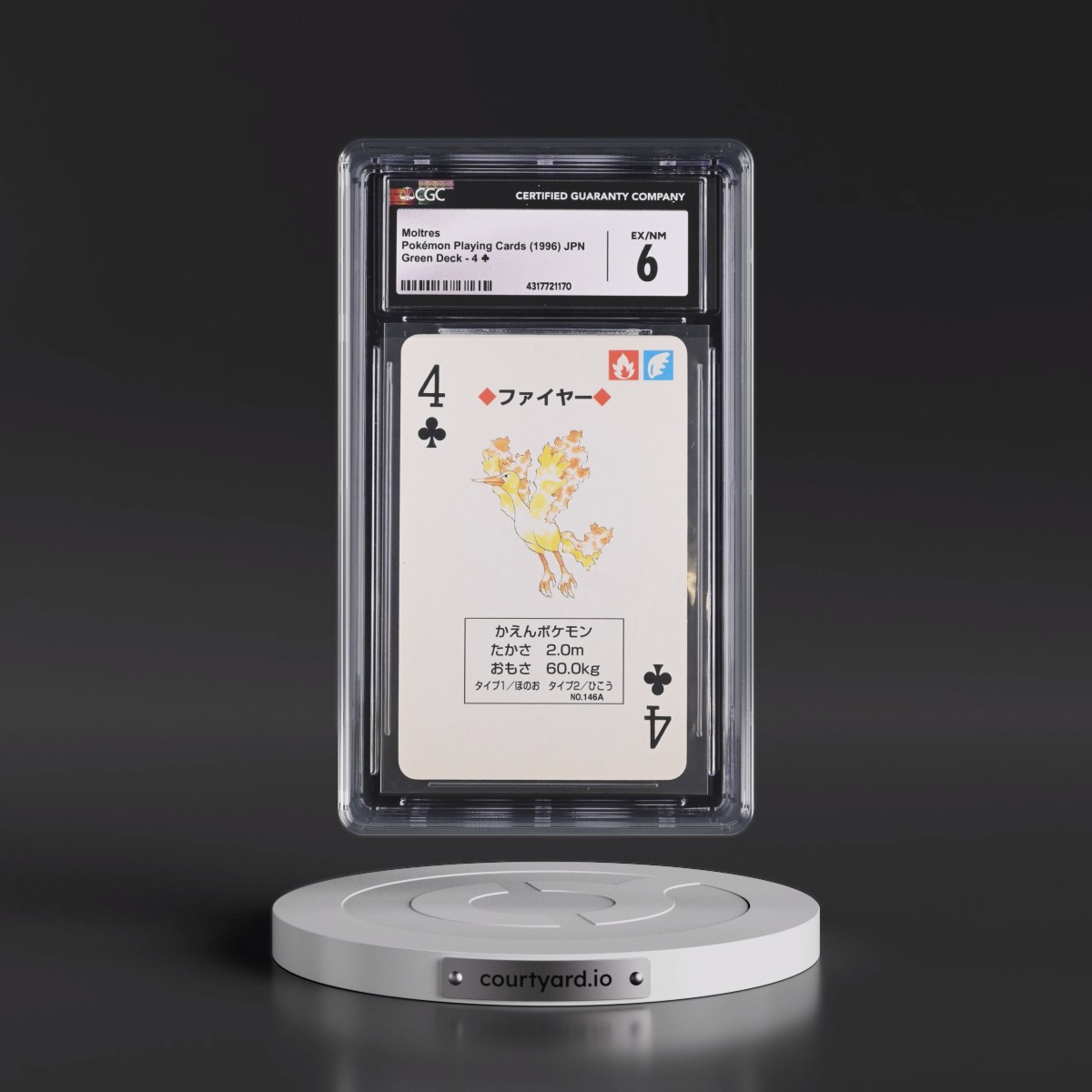 1996 Green Deck (Pocket Monster Venusaur Back) #4Ã¿ Moltres (CGC 6 EX-NM)