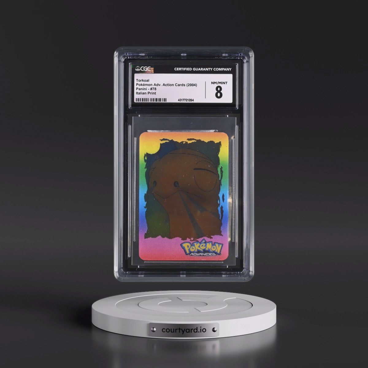 2004 Pokémon Advanced Action Cards (2004 Panini) - English #78 Torkoal - Italian Print (Panini Logo on Back) (CGC 8 NM-MT)