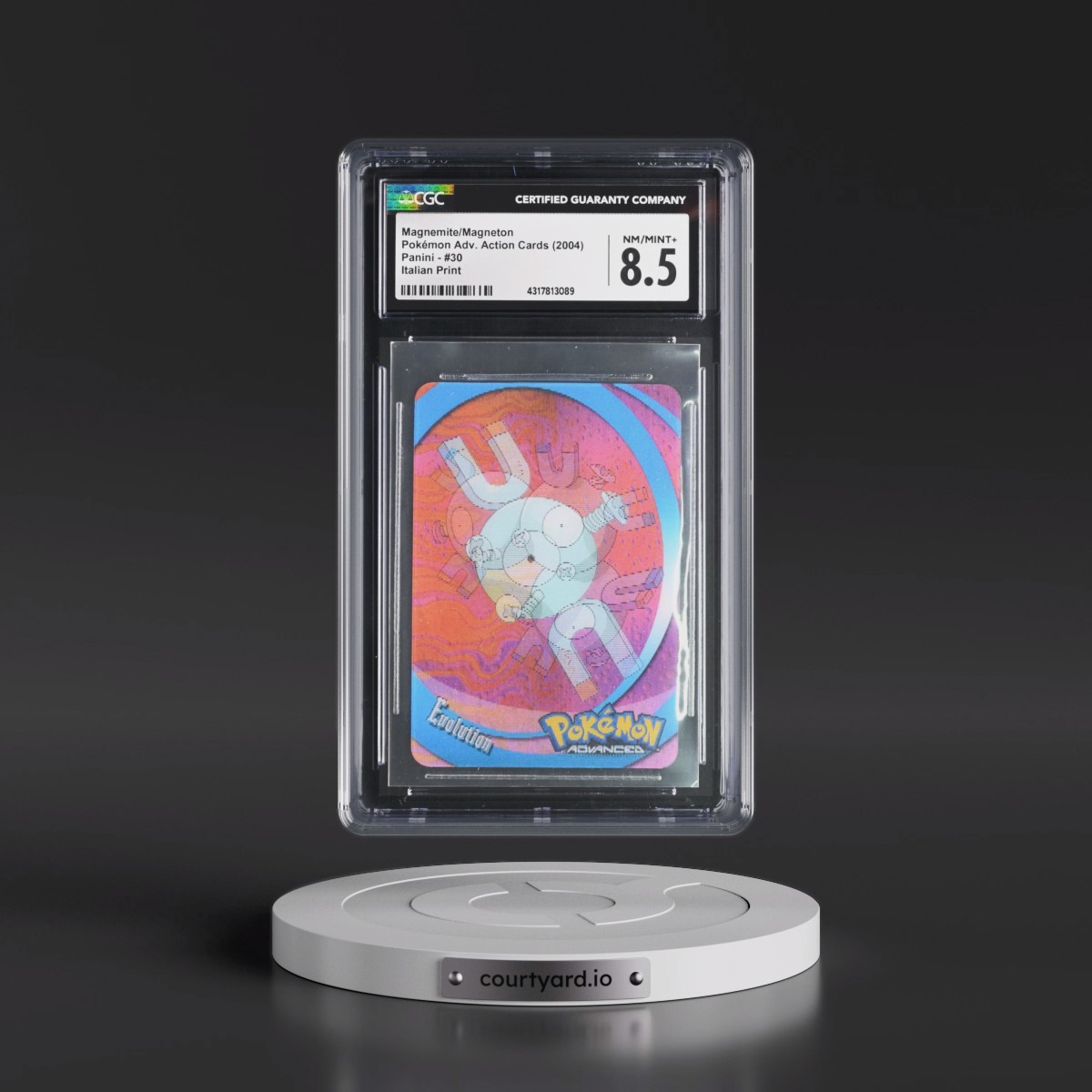 2004 Pokémon Advanced Action Cards (2004 Panini) - English #30 Magnemite/Magneton - Italian Print (Panini Logo on Back) (CGC 8.5 NM-MT+)