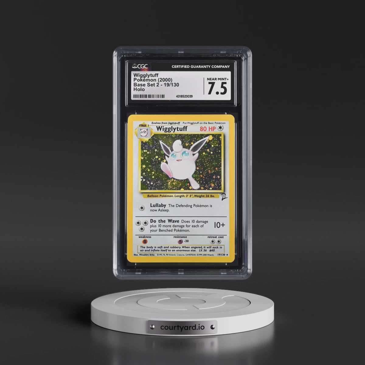 2000 Base Set 2 #19/130 Wigglytuff - Holo (CGC 7.5 NM+)