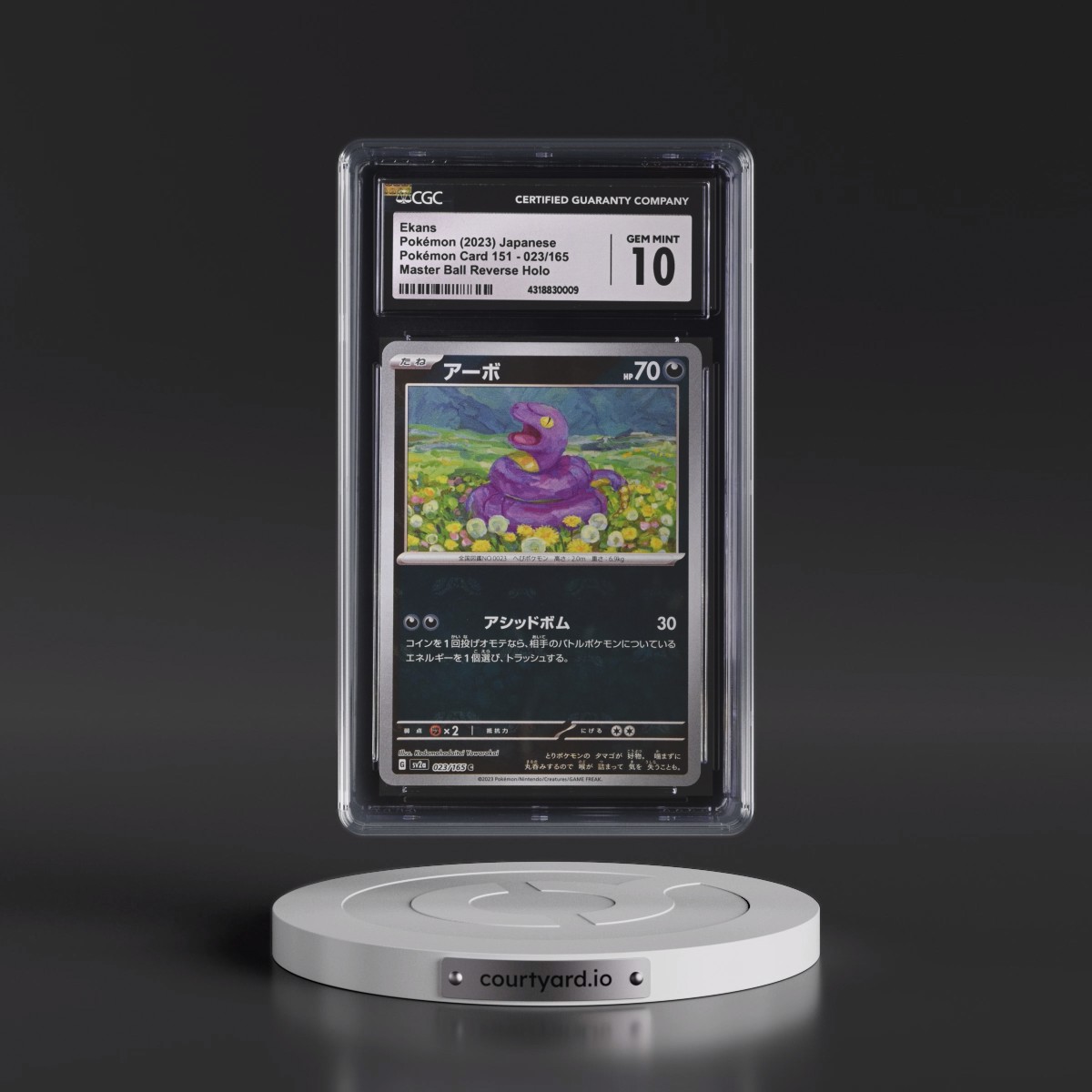 2023 Pokémon Card 151 #023/165 Ekans - Reverse Holo Master Ball (CGC 10 GEM MINT)