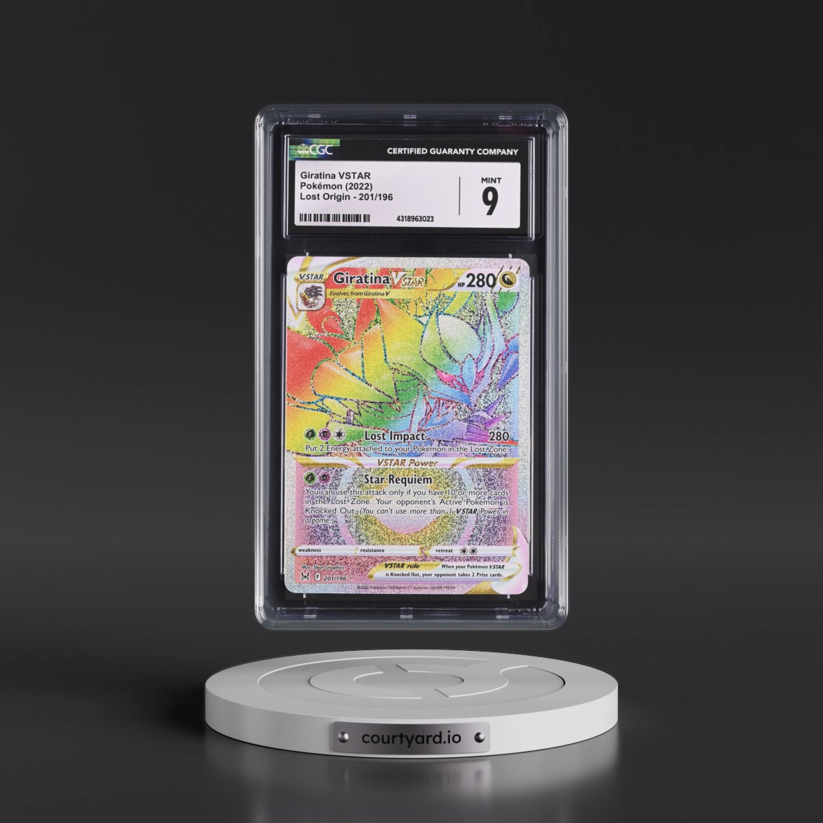 2022 Lost Origin #201/196 Giratina VSTAR - Rainbow Rare Holo (CGC 9 MINT)