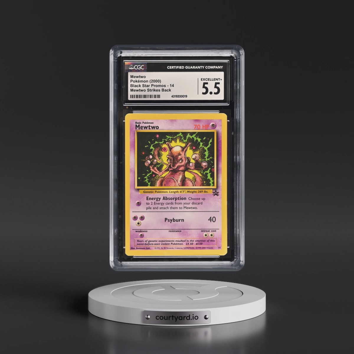 1999 Black Star Promos #14 Mewtwo - Mewtwo Strikes Back (CGC 5.5 EX+)