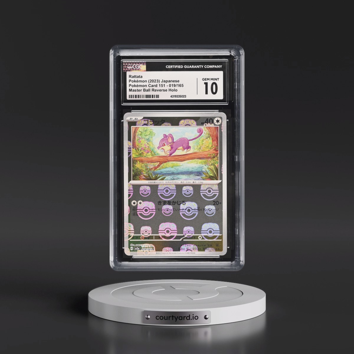 2023 Pokémon Card 151 #019/165 Rattata - Reverse Holo Master Ball (CGC 10 GEM MINT)