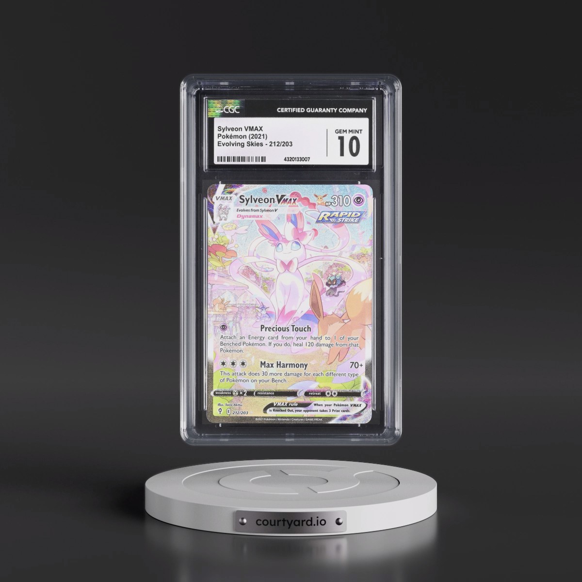2021 Evolving Skies #212/203 Sylveon VMAX - Secret Rare Holo (CGC 10 GEM MINT)