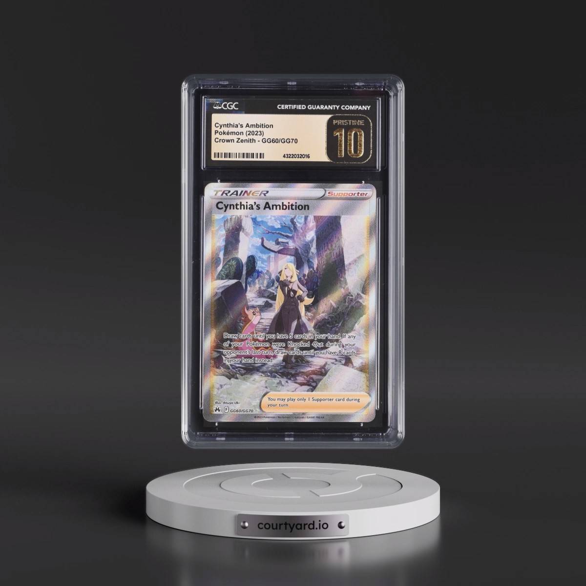 2023 Crown Zenith #GG60/GG70 Cynthia's Ambition - Galarian Gallery Holo (CGC 10 PRISTINE)