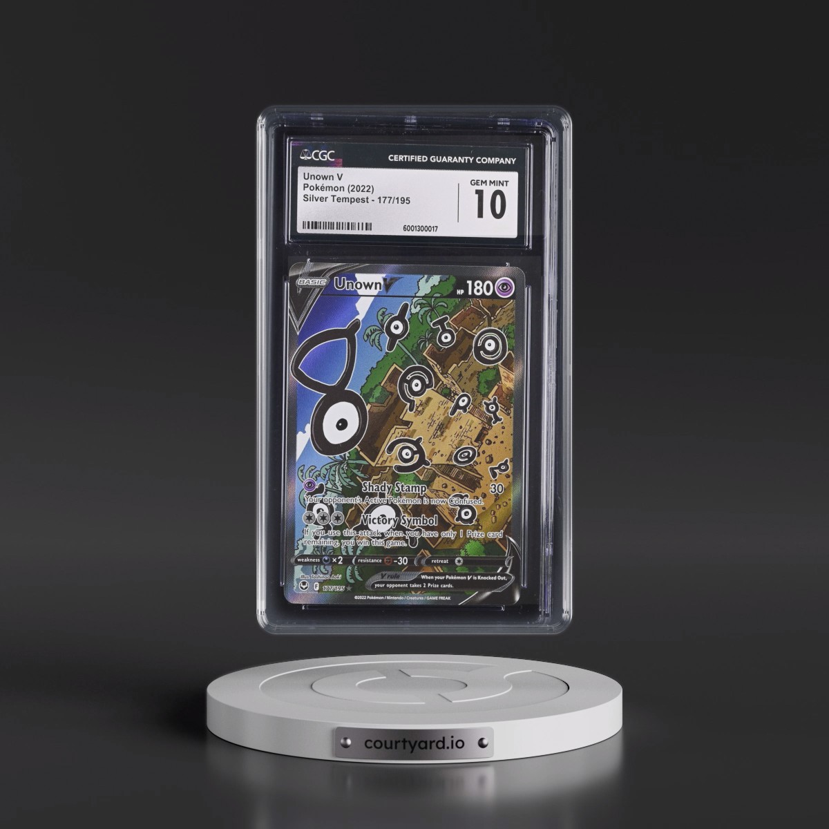 2022 Silver Tempest #177/195 Unown V - Ultra Rare Holo (CGC 10 GEM MINT)