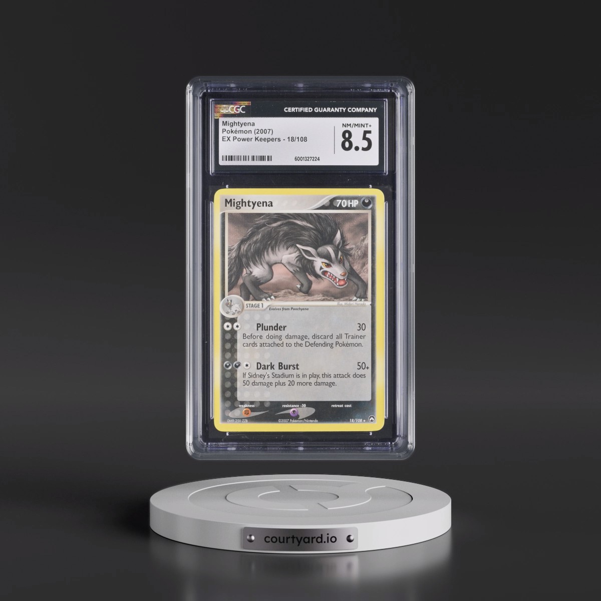 2007 EX Power Keepers #18/108 Mightyena (CGC 8.5 NM-MT+)