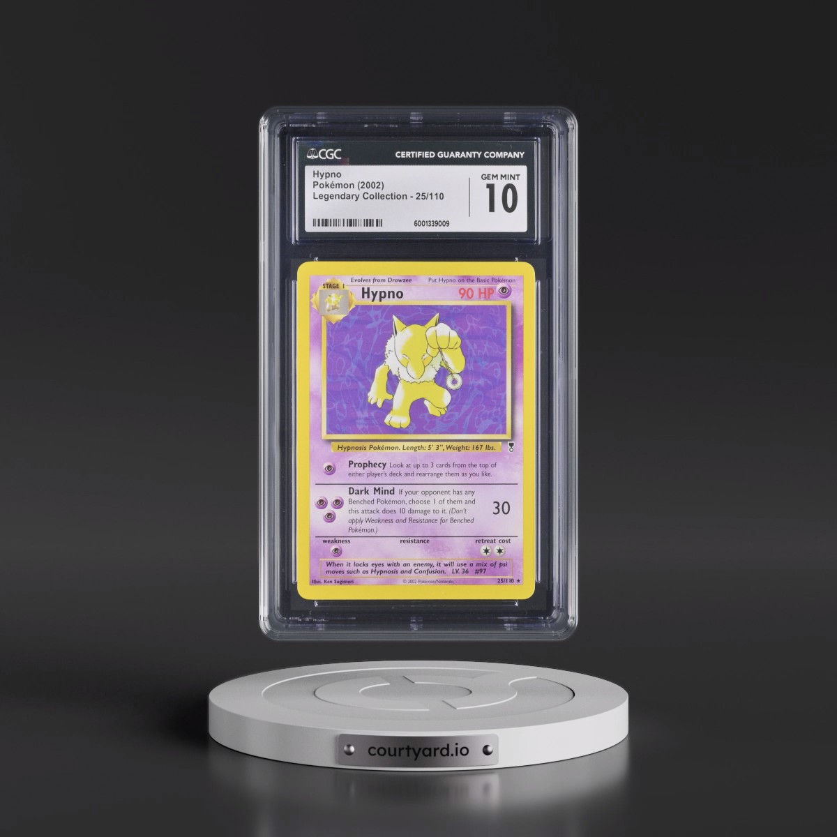 2002 Legendary Collection Hypno #25/110 CGC 10