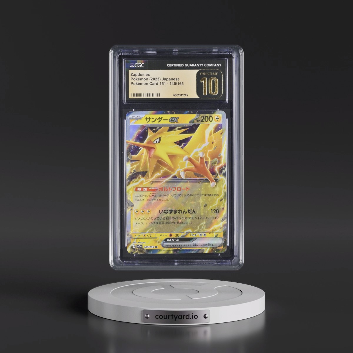 2023 Pokémon Card 151 #145/165 Zapdos ex - Holo (CGC 10 PRISTINE)