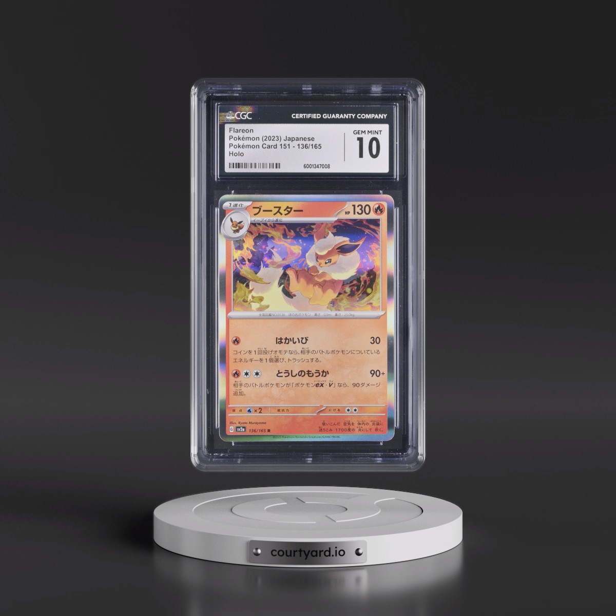 2023 Pokémon Card 151 #136/165 Flareon - Holo (CGC 10 GEM MINT)