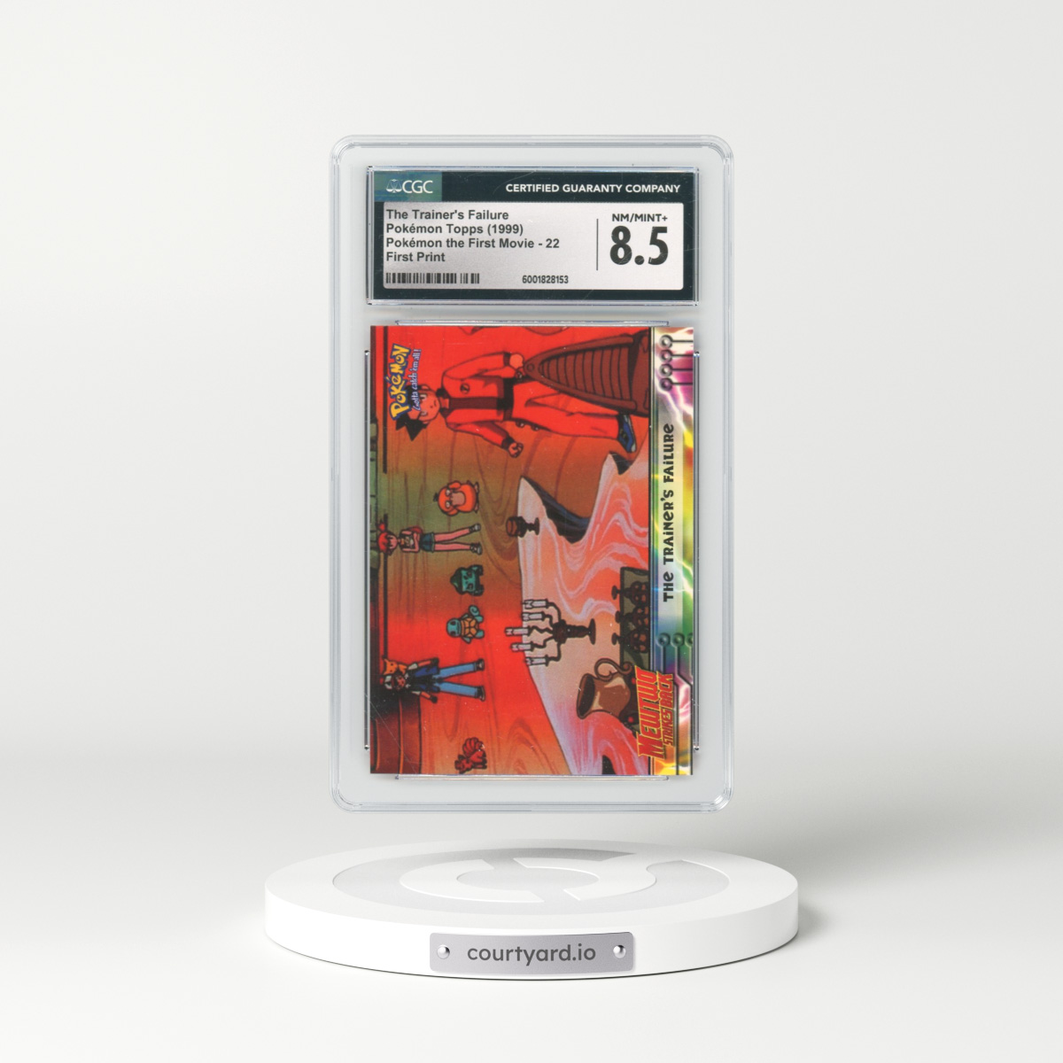 1999 Pokémon the First Movie #22 The Trainer's Failure - First Print (Blue Topps Logo) (CGC 8.5 NM-MT+)