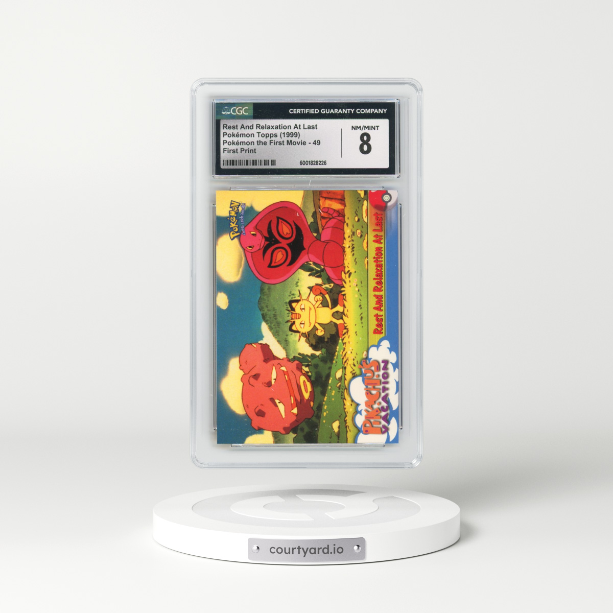 1999 Pokémon the First Movie #49 Rest And Relaxation At Last - First Print (Blue Topps Logo) (CGC 8 NM-MT)