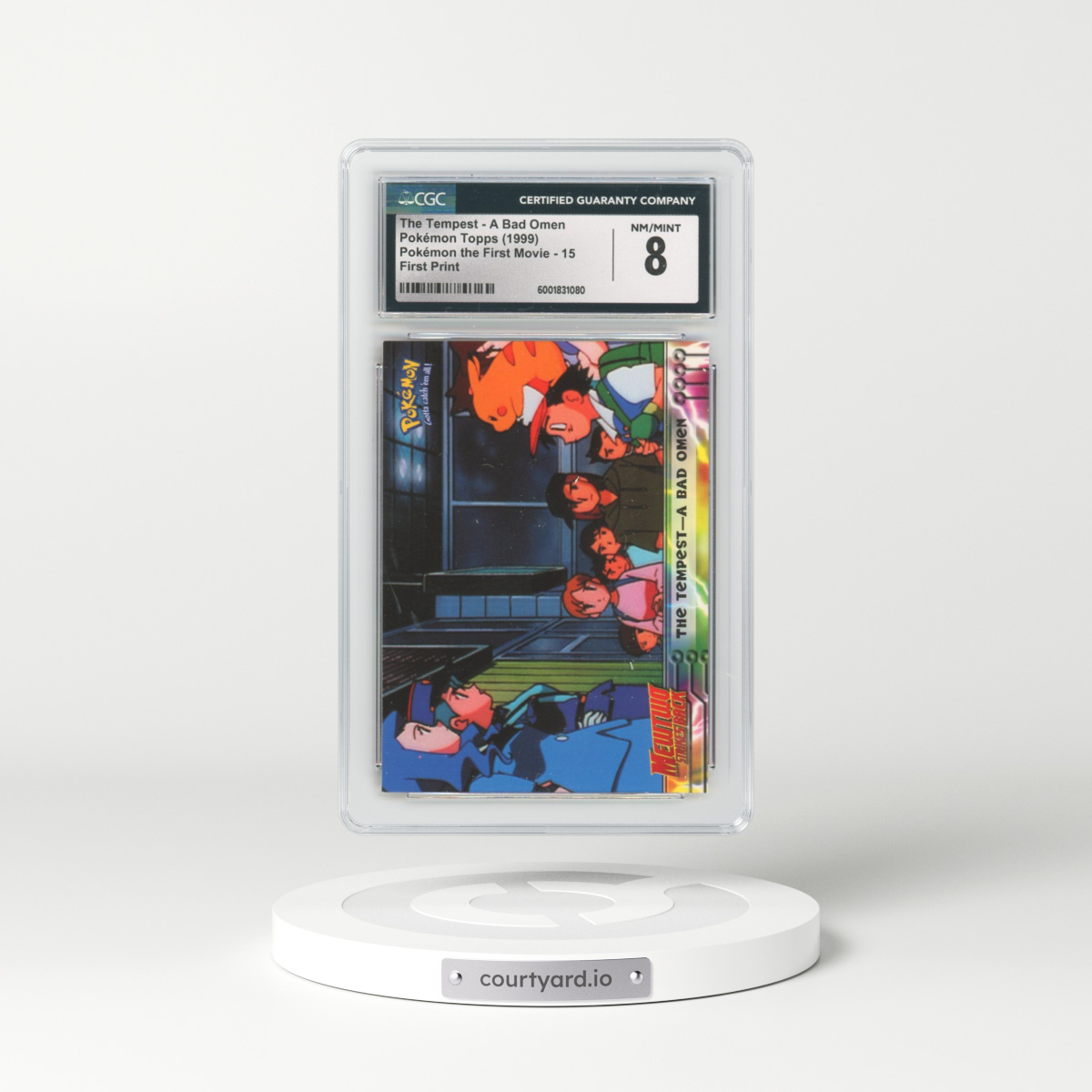 1999 Pokémon the First Movie #15 The Tempest - A Bad Omen - First Print (Blue Topps Logo) (CGC 8 NM-MT)