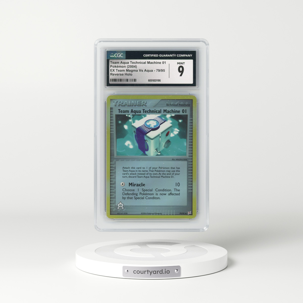 2004 EX Team Magma Vs Team Aqua #79/95 Team Aqua Technical Machine 01 - Reverse Holo (CGC 9 MINT)
