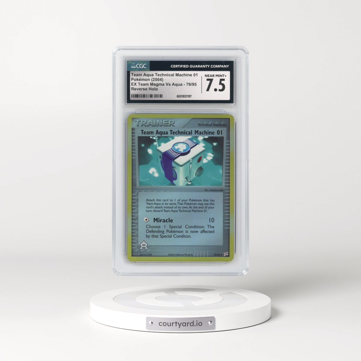 2004 EX Team Magma Vs Team Aqua #79/95 Team Aqua Technical Machine 01 - Reverse Holo (CGC 7.5 NM+)