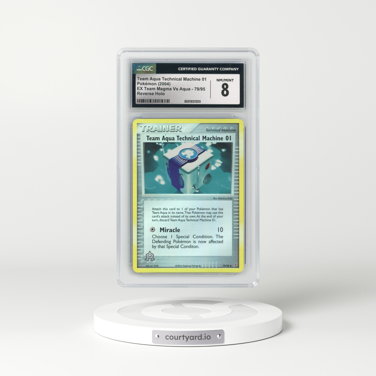 2004 EX Team Magma Vs Team Aqua #79/95 Team Aqua Technical Machine 01 - Reverse Holo (CGC 8 NM-MT)