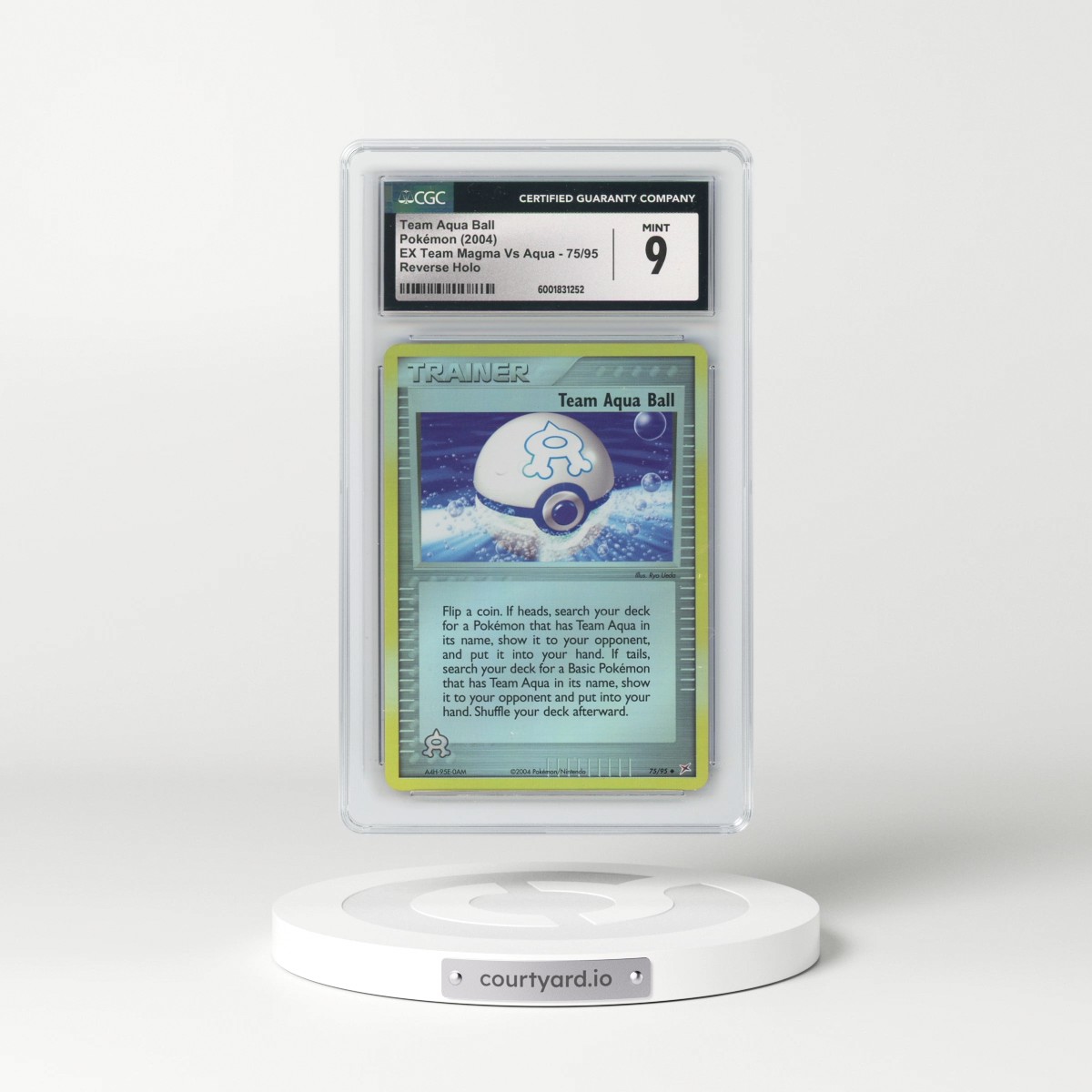 2004 EX Team Magma Vs Team Aqua #75/95 Team Aqua Ball - Reverse Holo (CGC 9 MINT)