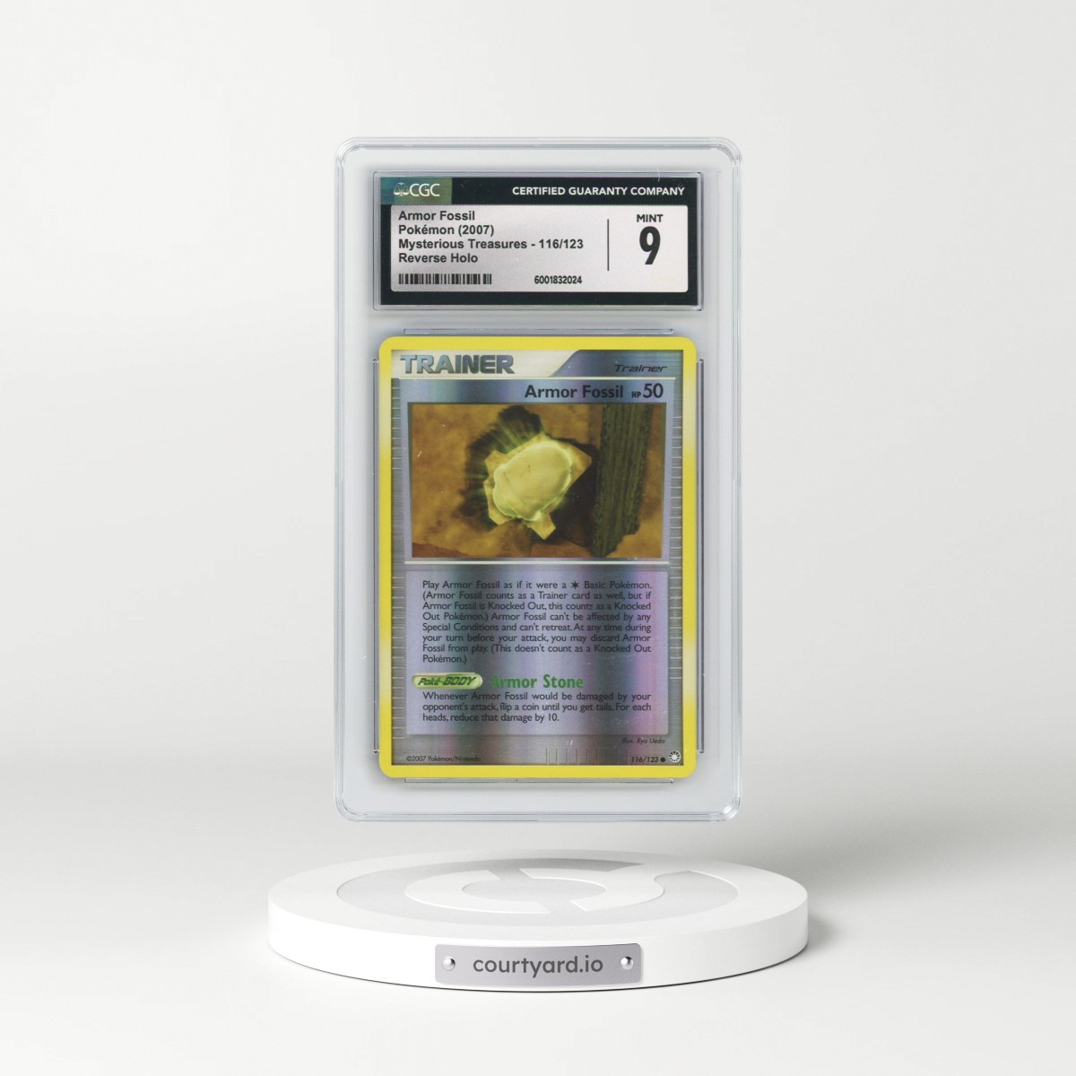 2007 Mysterious Treasures #116/123 Armor Fossil - Reverse Holo (CGC 9 MINT)