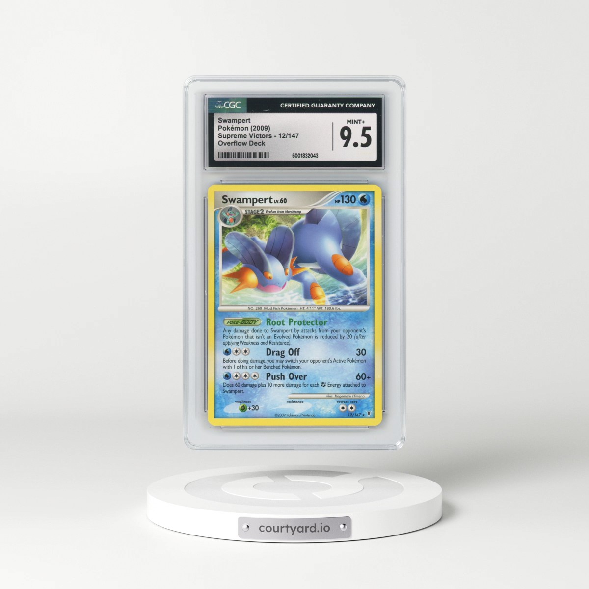2009 Supreme Victors #12/147 Swampert - Non-Holo Overflow Theme Deck (CGC 9.5 MINT+)