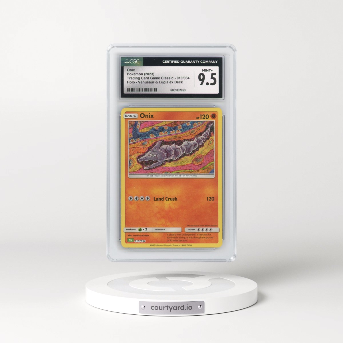 2023 Trading Card Game Classic - CLV, CLC, CLB #010/034 Onix - Venusaur & Lugia ex Deck - CLV Holo (CGC 9.5 MINT+)