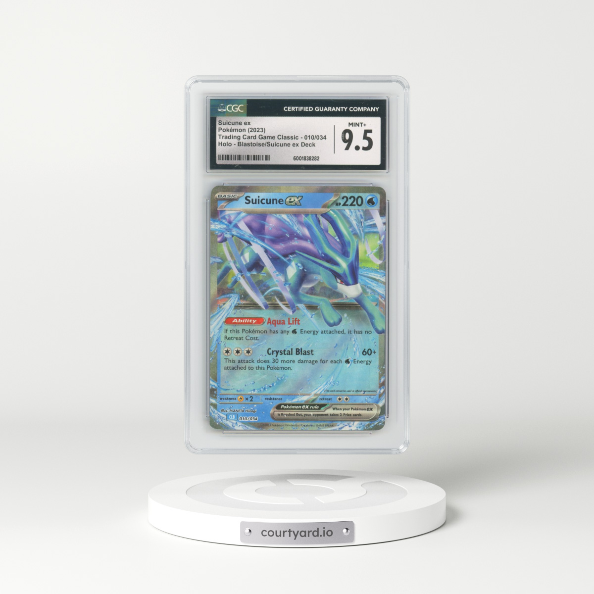 2023 Trading Card Game Classic - CLV, CLC, CLB #010/034 Suicune ex - Blastoise & Suicune ex Deck - CLB Holo (CGC 9.5 MINT+)