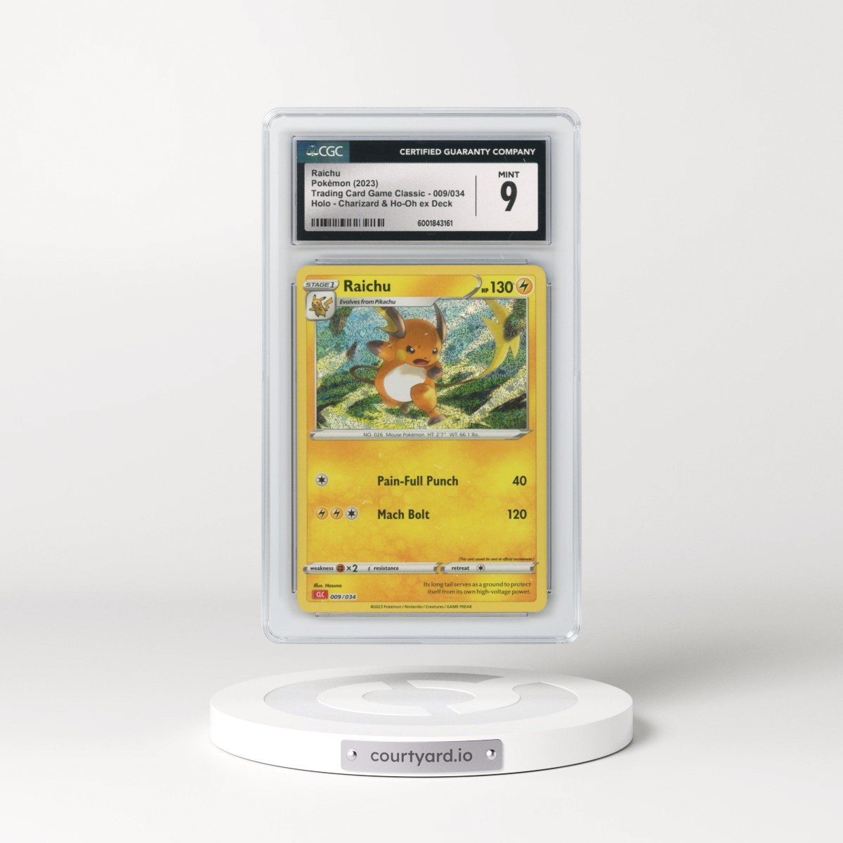 2023 Trading Card Game Classic - CLV, CLC, CLB #009/034 Raichu - Holo Charizard & Ho-Oh ex Deck - CLC (CGC 9 MINT)