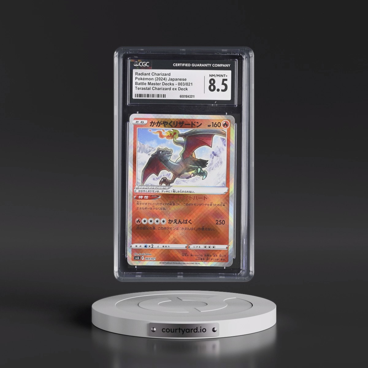 2024 Battle Master #003/021 Radiant Charizard - Terastal Charizard ex Deck (svJL) Holo (CGC 8.5 NM-MT+)