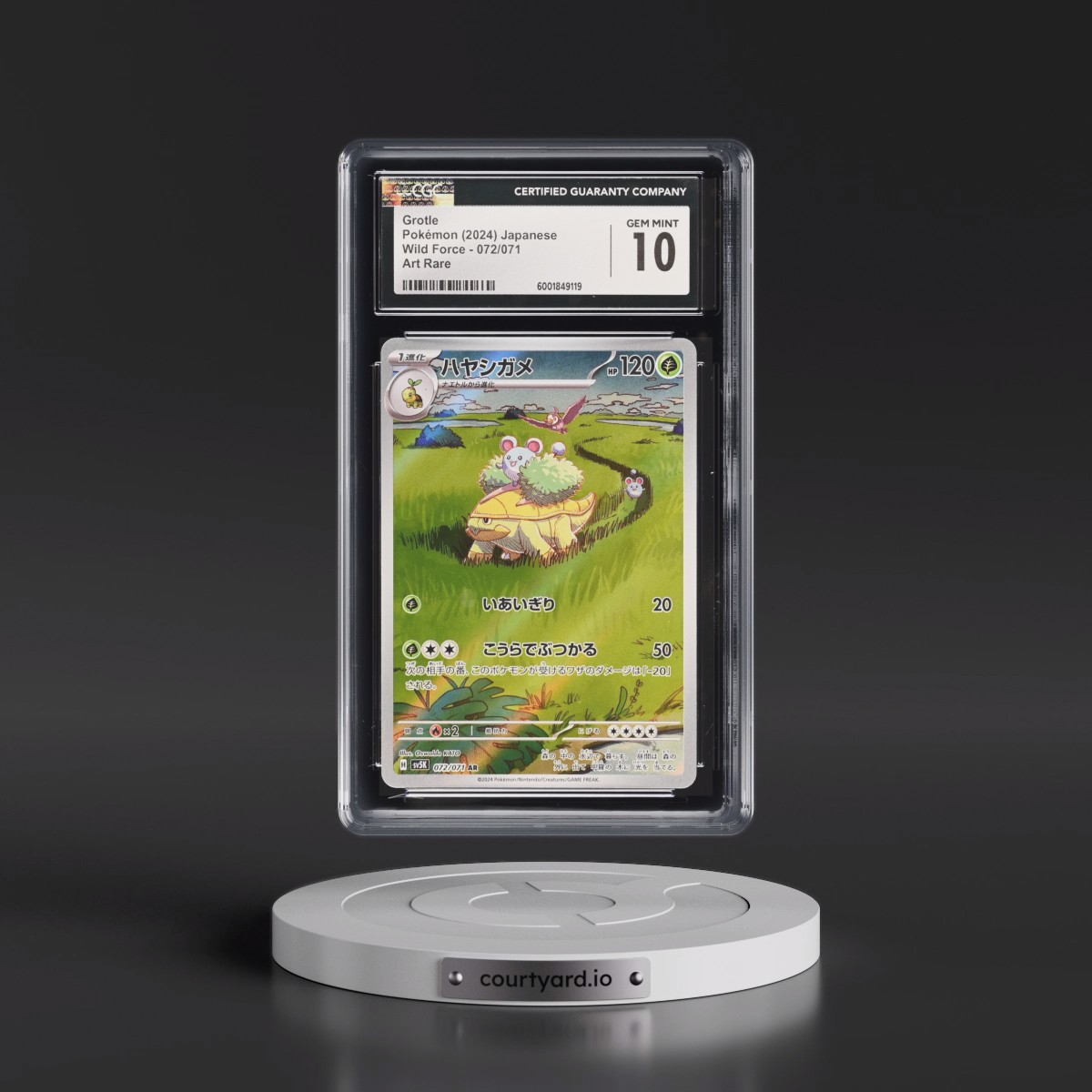 2024 Pokémon Sv5k-Wild Force #072 Grotle - Art Rare (CGC 10 GEM MINT)