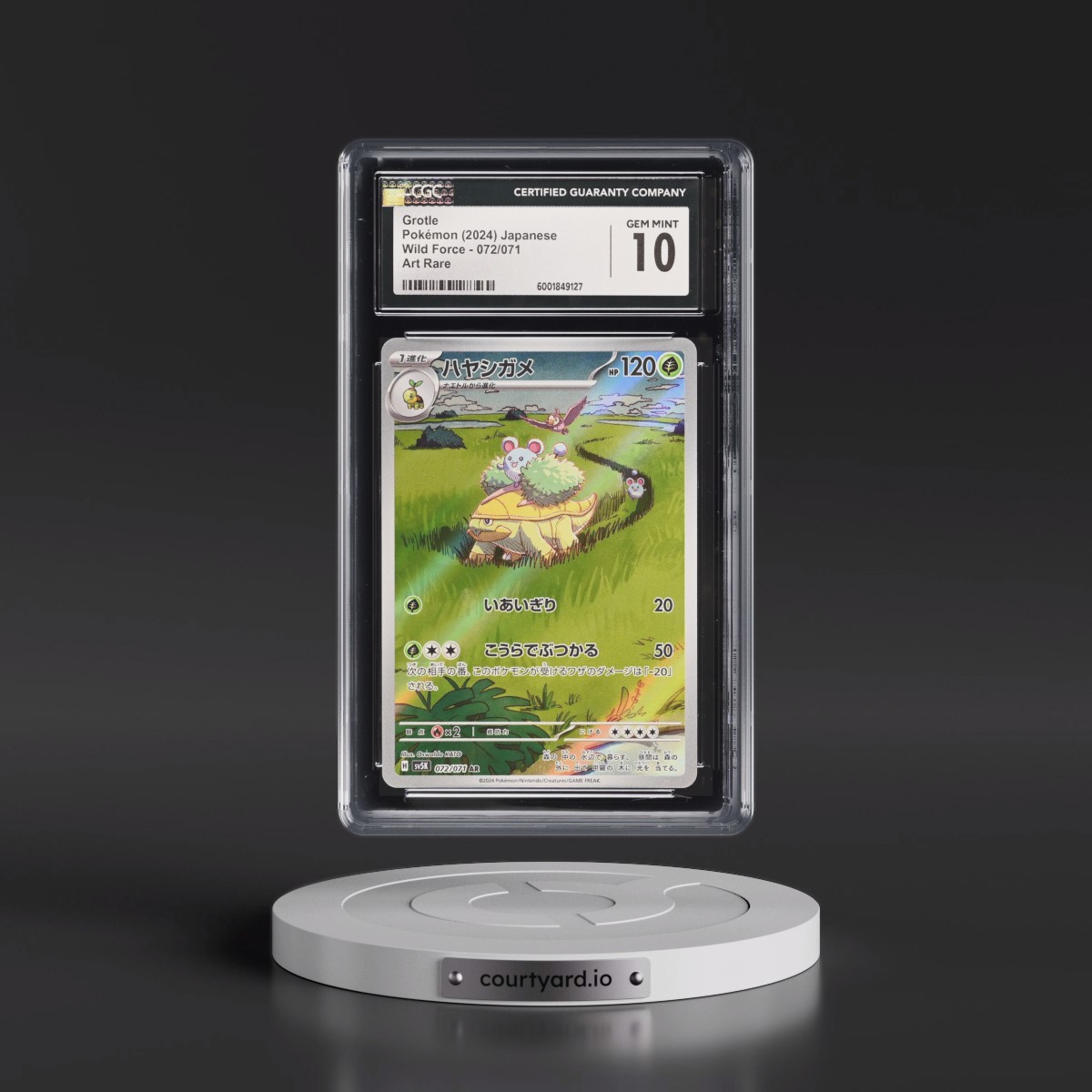 2024 Pokémon Sv5k-Wild Force #072 Grotle - Art Rare (CGC 10 GEM MINT)