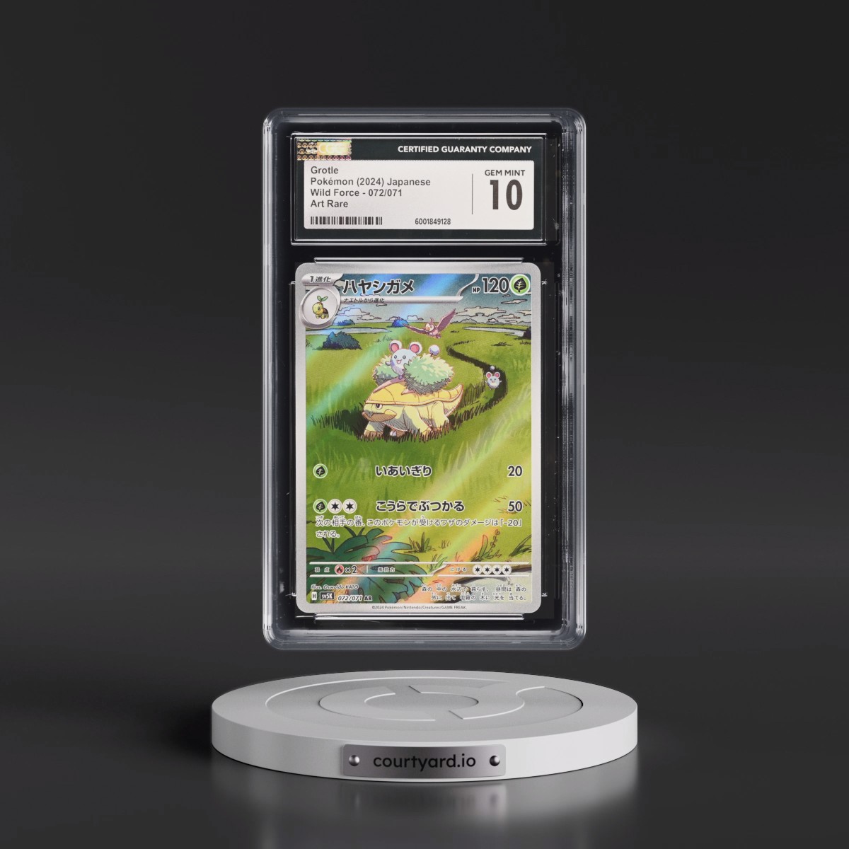 2024 Pokémon Sv5k-Wild Force #072 Grotle - Art Rare (CGC 10 GEM MINT)