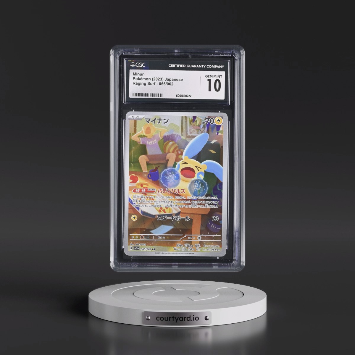2023 Pokémon Sv3a-Raging Surf #066 Minun - Art Rare (CGC 10 GEM MINT)