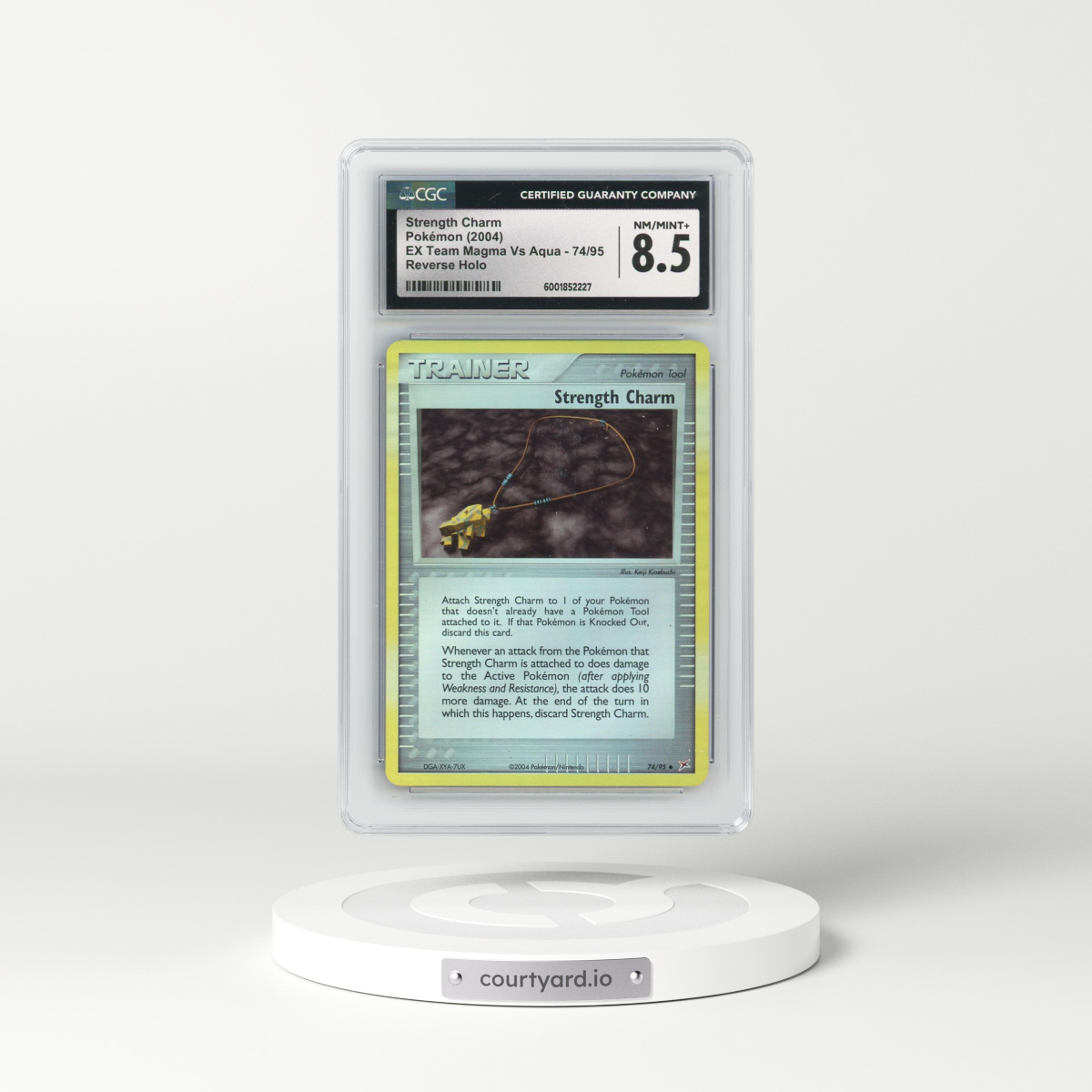 2004 EX Team Magma Vs Team Aqua #74/95 Strength Charm - Reverse Holo (CGC 8.5 NM-MT+)