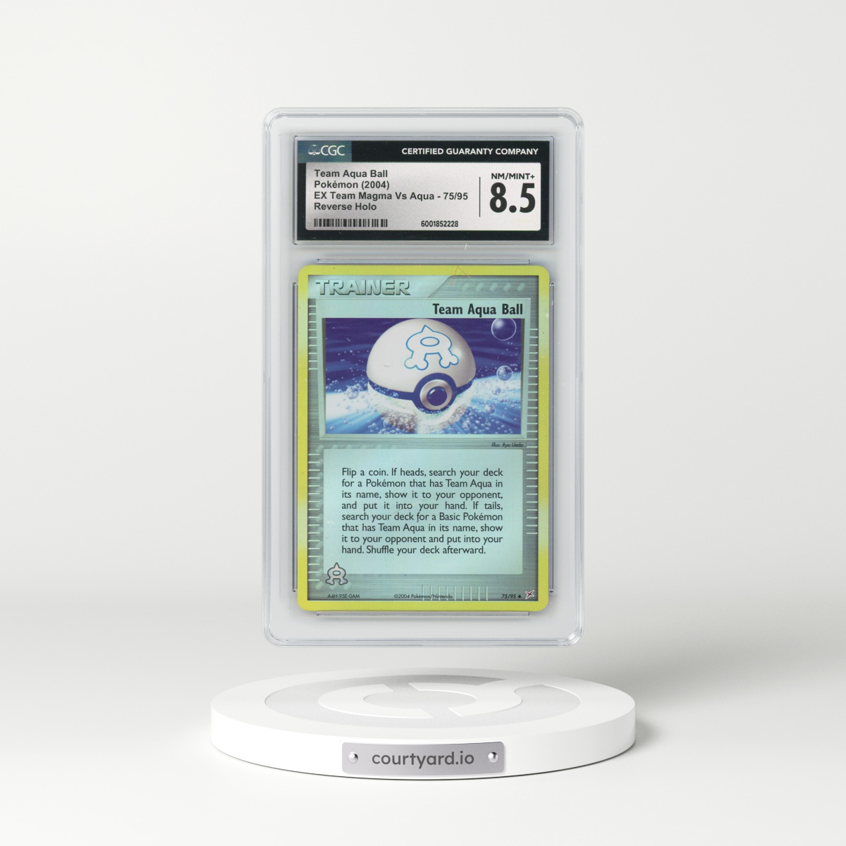 2004 EX Team Magma Vs Team Aqua #75/95 Team Aqua Ball - Reverse Holo (CGC 8.5 NM-MT+)