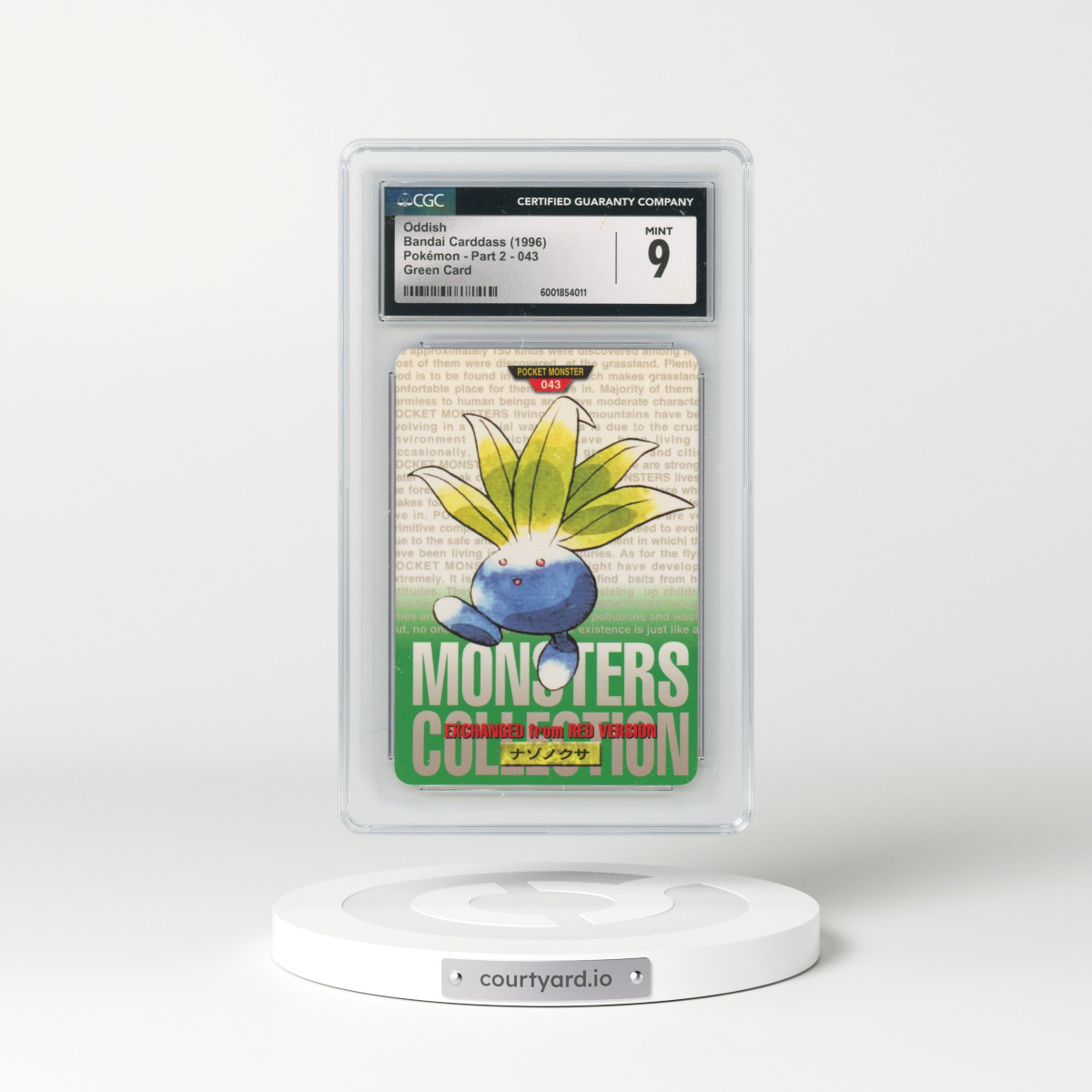 1996 (Monsters Collection) Part 2 #043 Oddish - Green Card (CGC 9 MINT)