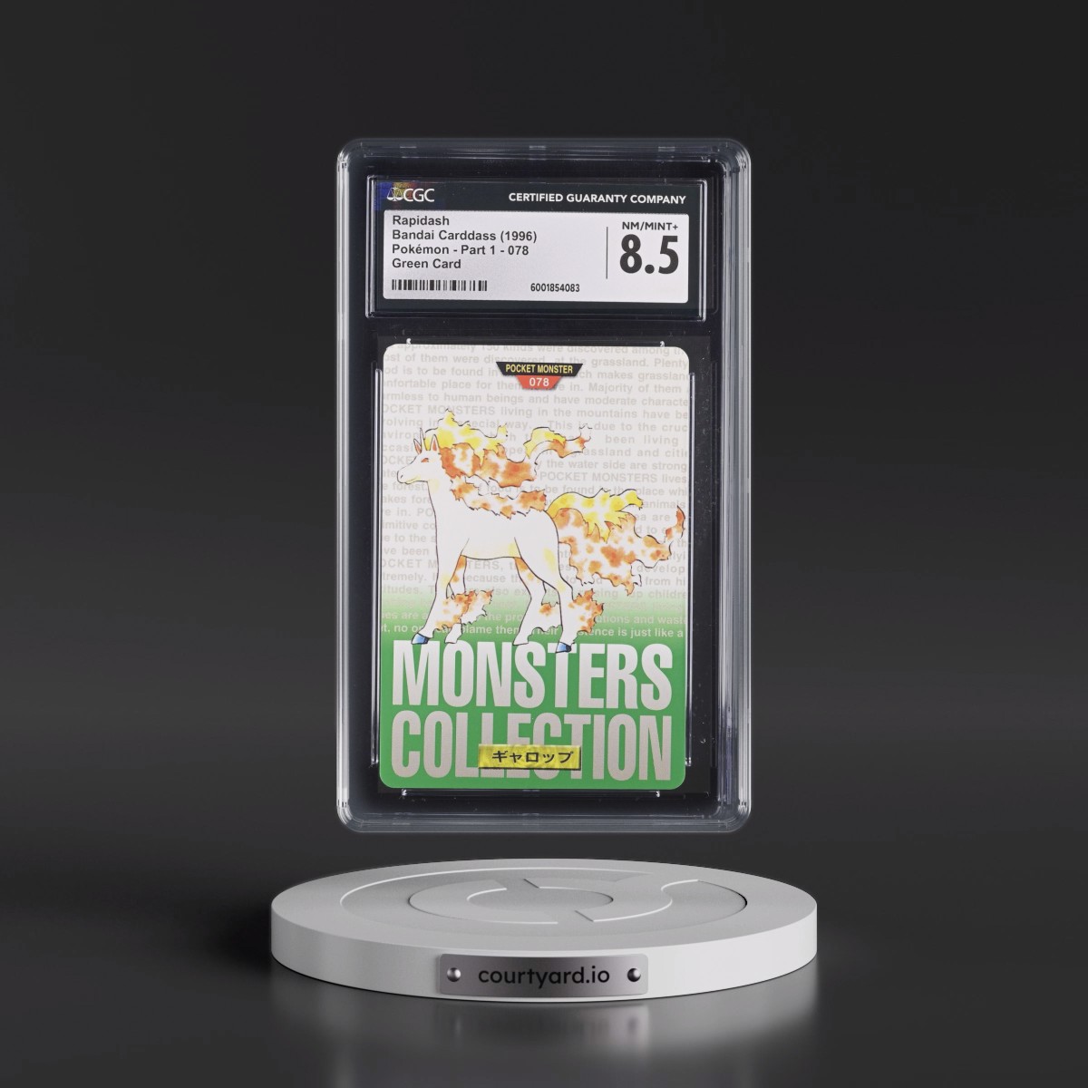 1996 (Monsters Collection) Part 1 #078 Rapidash - Green Card (CGC 8.5 NM-MT+)