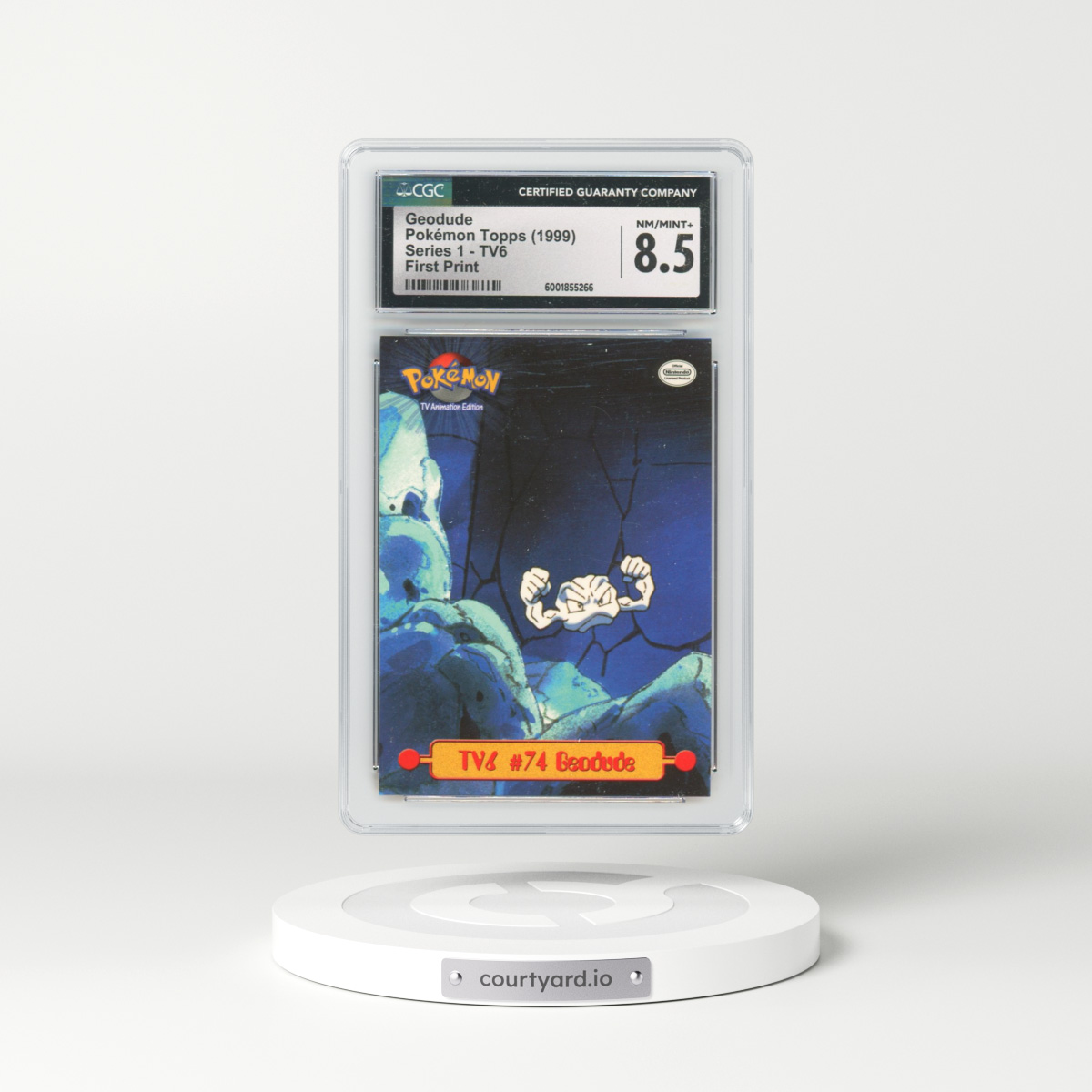 1999 Series 1 (Oval Nintendo Seal) #TV6 No.74 Geodude - First Print (Blue Topps Logo) (CGC 8.5 NM-MT+)