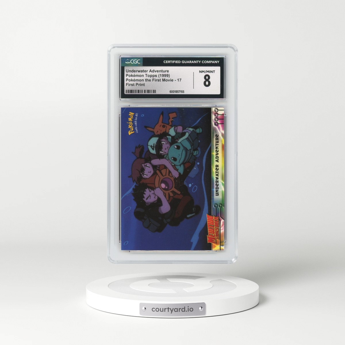 1999 Pokémon the First Movie #17 Underwater Adventure - First Print (Blue Topps Logo) (CGC 8 NM-MT)